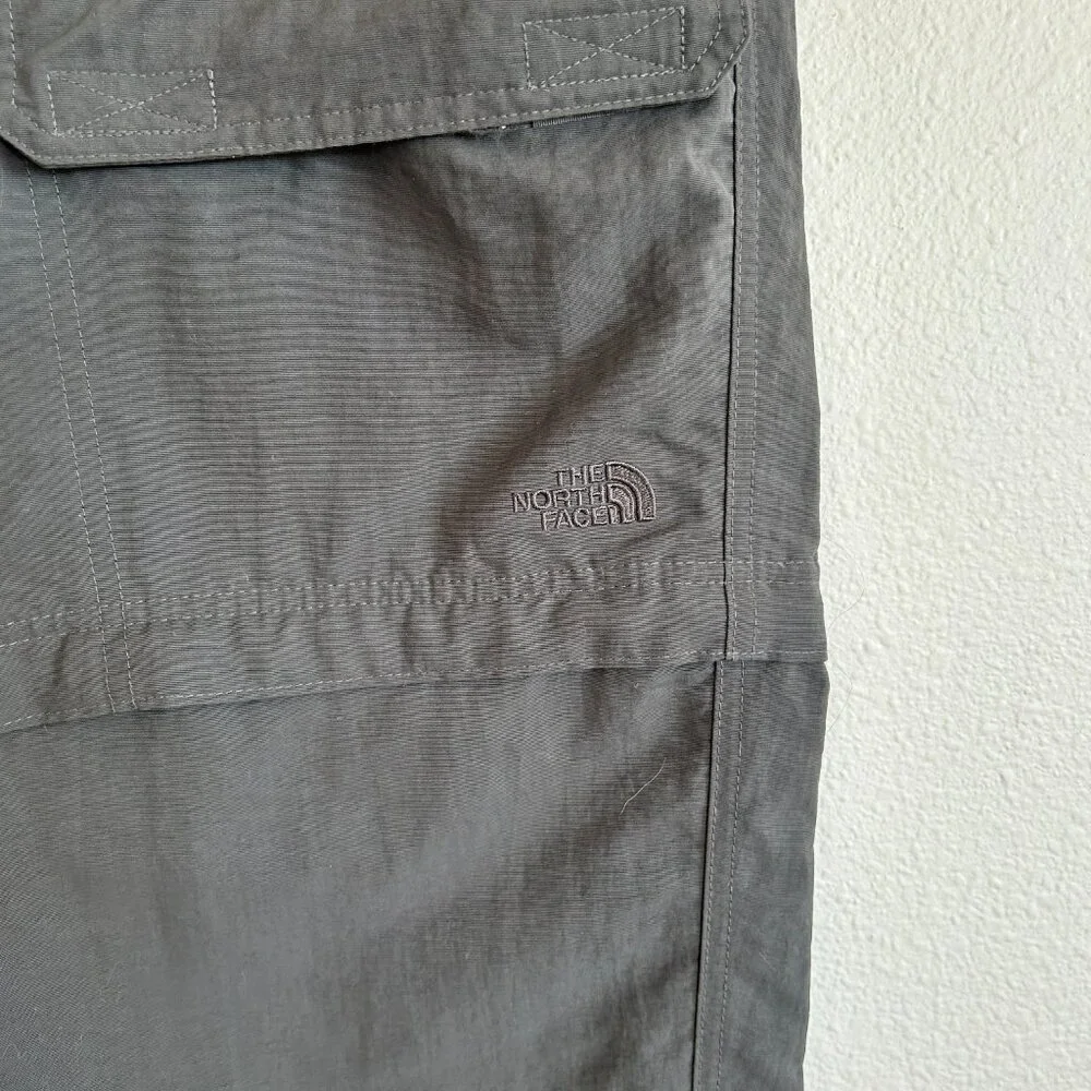 The North Face Pants Gray Convertible Belted Cargo Nylon Hiking Outdoor